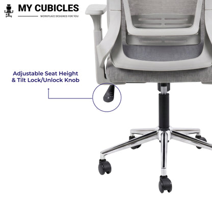 Zeta High Back Office & Study Chair - Adjustable Seat Height View