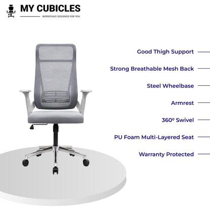 Zeta High Back Office & Study Chair - All Features View