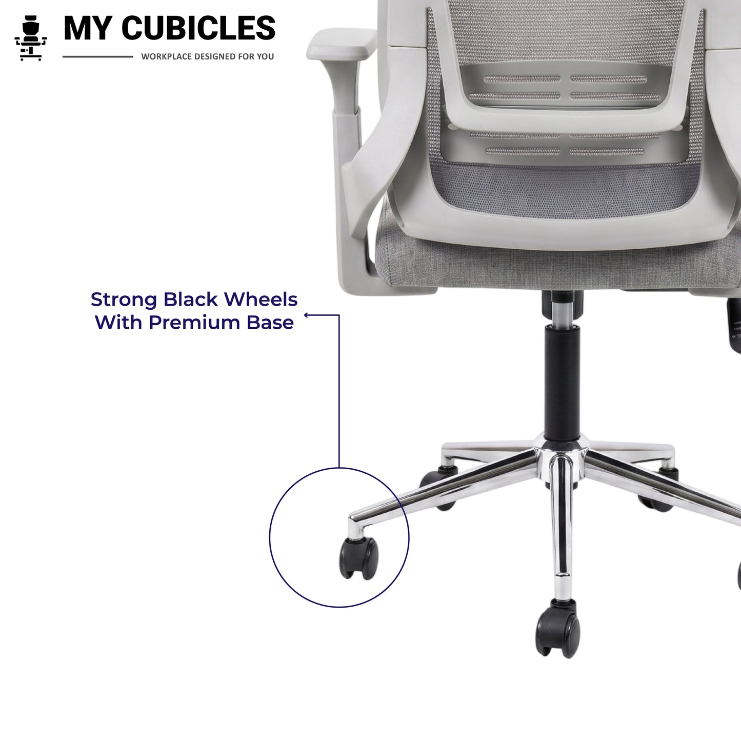 Zeta High Back Office & Study Chair - Premium Base View