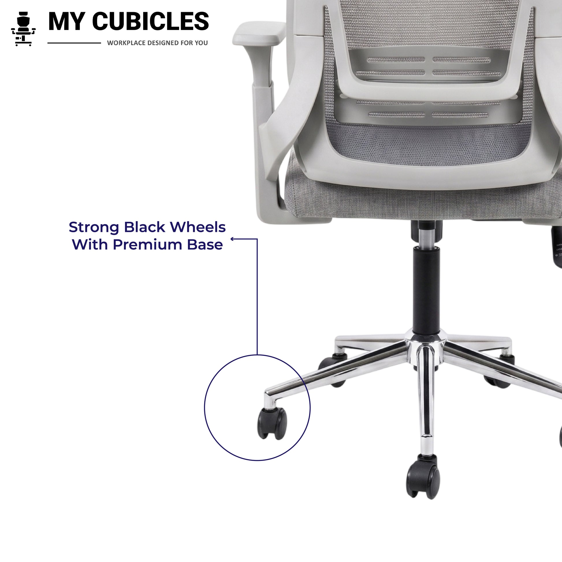 Zeta High Back Office & Study Chair - Premium Base View