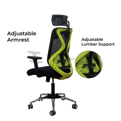 Lunar Fusion Black Mesh Headrest Office & Computer Chair