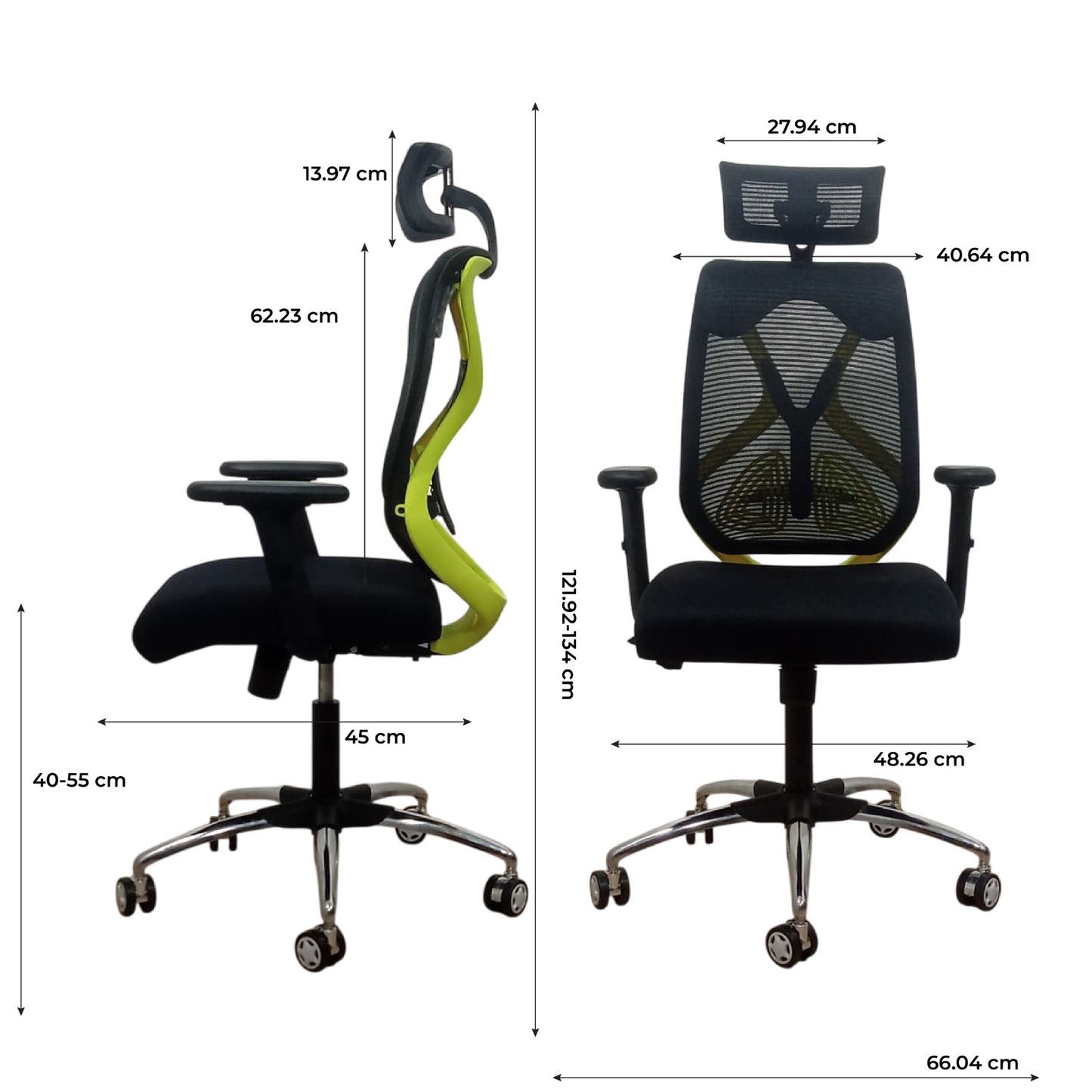 Lunar Fusion Black Mesh Headrest Office & Computer Chair