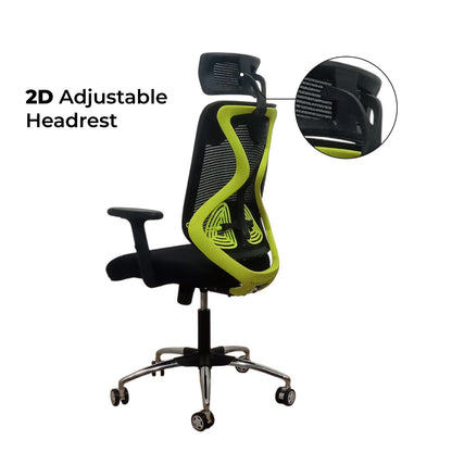 Lunar Fusion Black Mesh Headrest Office & Computer Chair