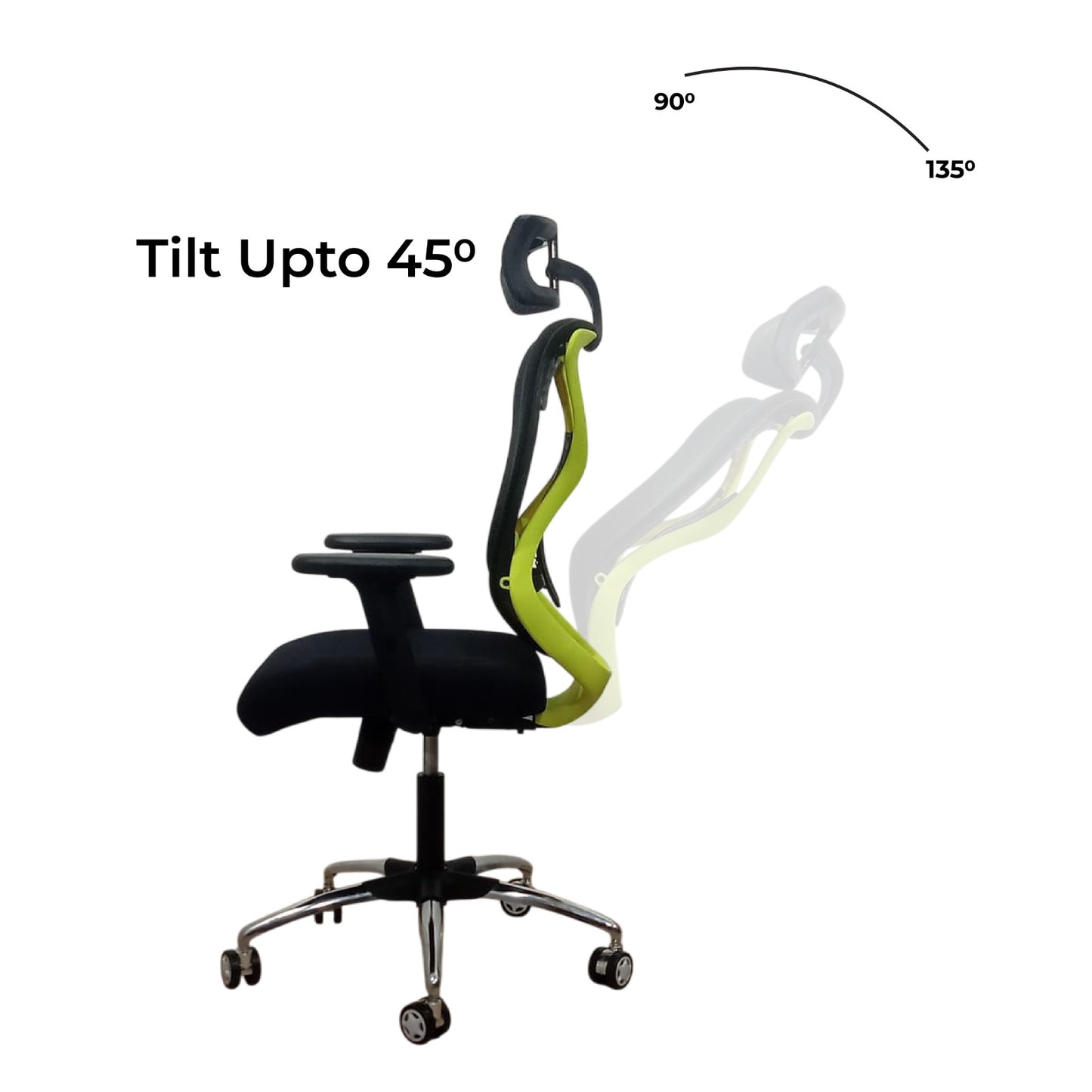 Lunar Fusion Black Mesh Headrest Office & Computer Chair