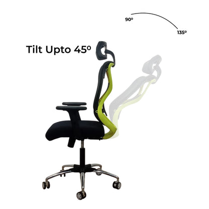 Lunar Fusion Black Mesh Headrest Office & Computer Chair