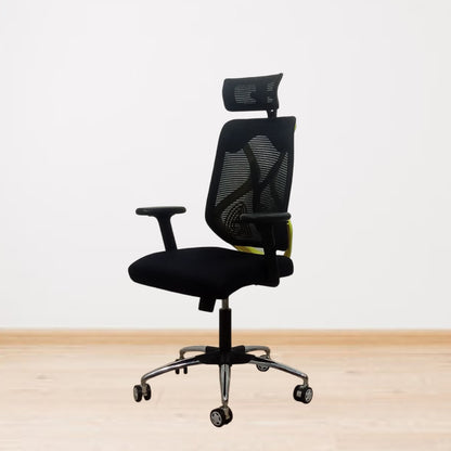 Lunar Fusion Black Mesh Headrest Office & Computer Chair
