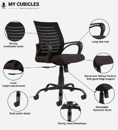 polar black flow mesh comfort chair my cubicles