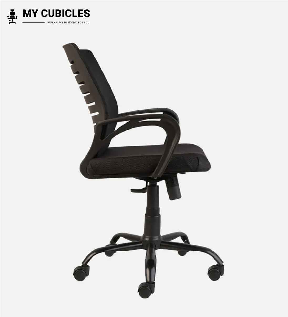 polar black flow mesh comfort office chair