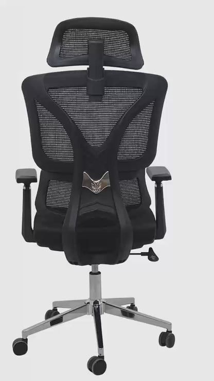 Black Ergo Gladiator Executive Office Chair with Head Rest 360 degree rotation
